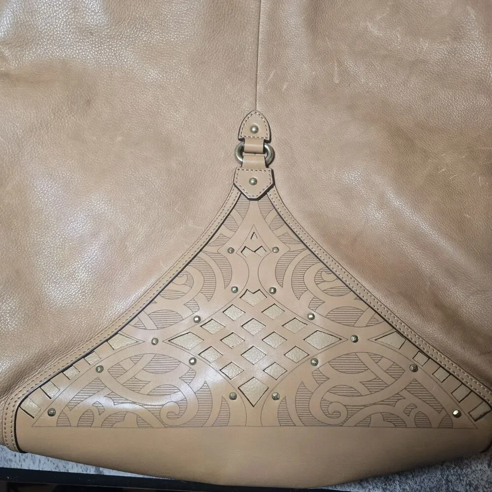 COLE HANN BROWN LEATHER HOBO BAG HANDBAG ◇ 17